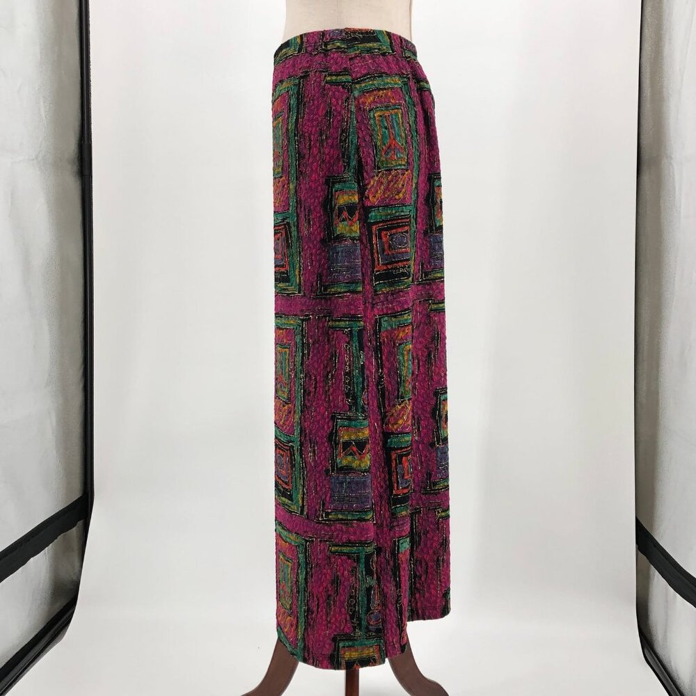 Mirasol Pink & Black Geometric Maxi Skirt | All-Season Wear - Picture 3 of 4